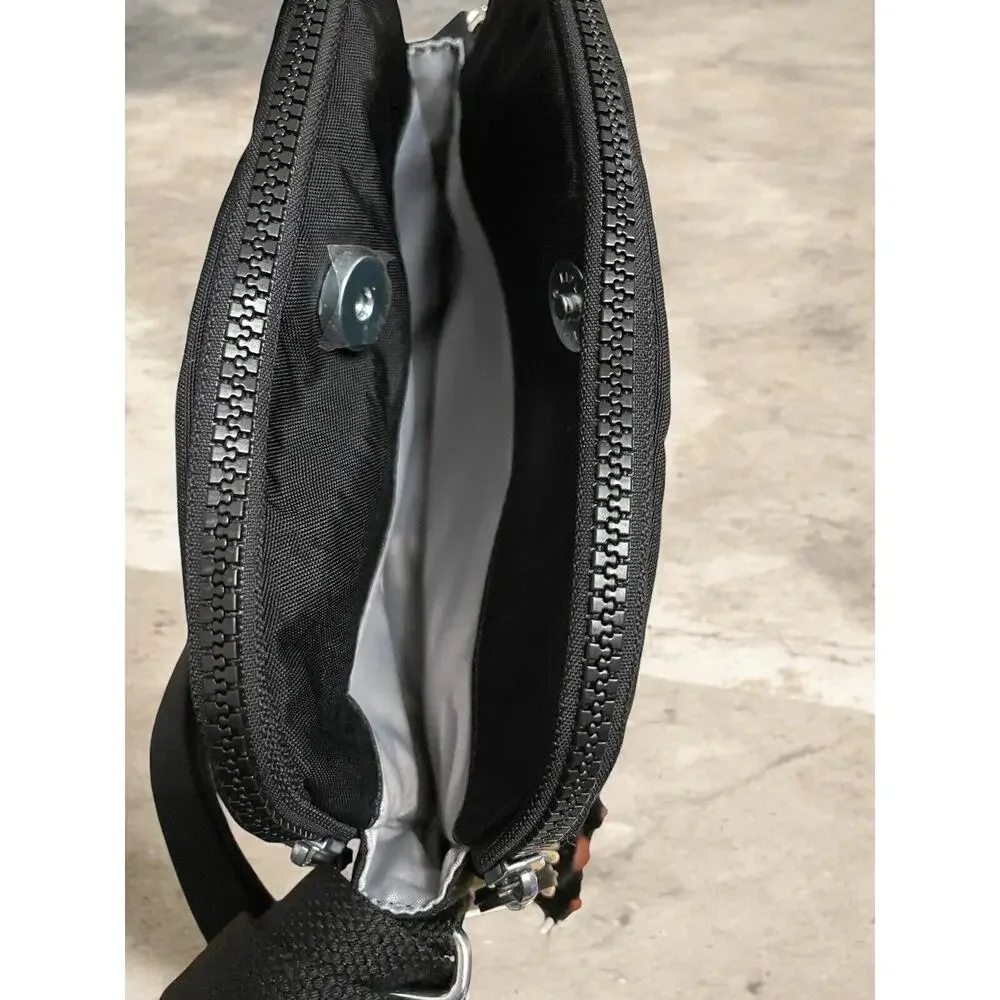 Kipling Keefe Crossbody Bag‎ Tonal Black Dual Compartments Travel Monkey NEW